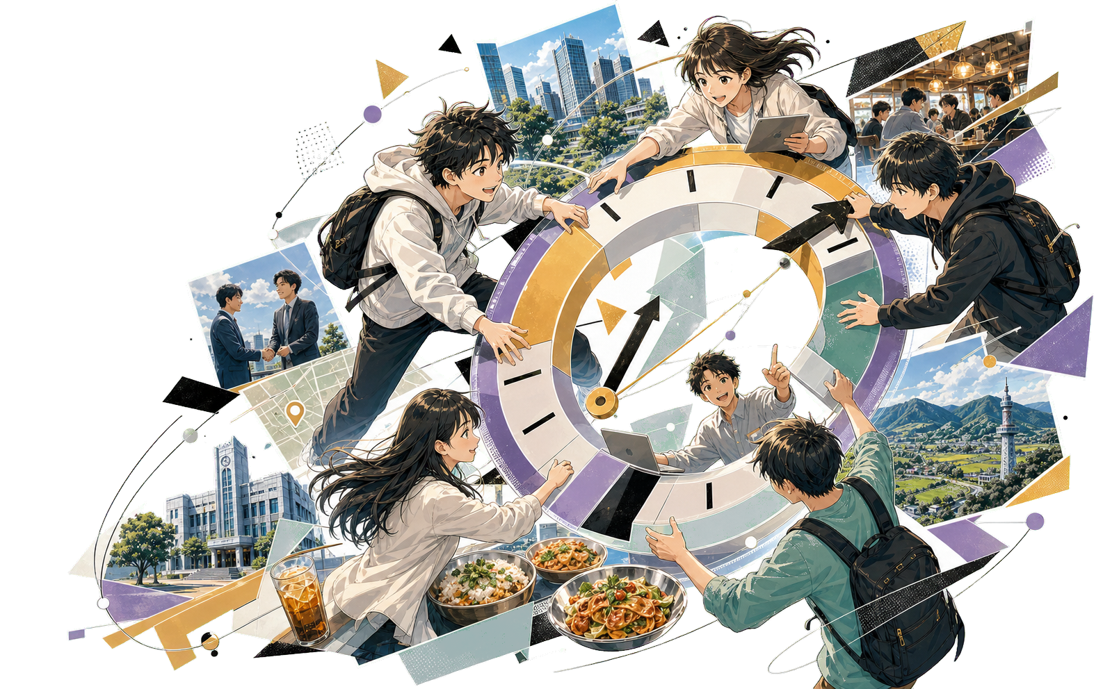 大学生が時代をイノベーションするアニメ調のイメージ